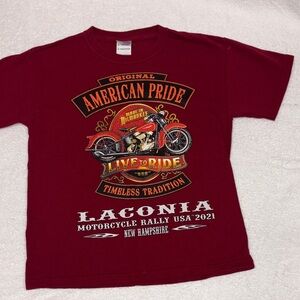 Gildan wicked jester motorcycle Laconia short sleeve tee boys large